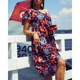 Resti Navy blue women's dress with colorful floral pattern | Eponuda.ba