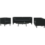  Kauč za dnevni boravak 3 pcs Crna 194 x 74,5 x 70,5 cm Baršun | shoptok.hr