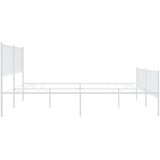  Metalni okvir kreveta uzglavlje i podnožje bijeli 183x213 cm | shoptok.hr