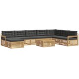  Set vanjskih sofa 9 kom. Bijela i antracit Čvrsto drvo akacije | shoptok.hr