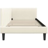  Kutni okvir kreveta s uzglavljem Krema 80 cm x 200 cm Baršun | shoptok.hr