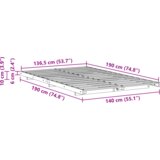 vidaXL Krevet s daskama Bijelo 140 x 190 cm Masivna borovina | shoptok.hr