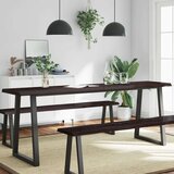 Stolna ploča tamnosmeđa 200x40x(2-4) cm obrađeno masivno drvo | shoptok.hr