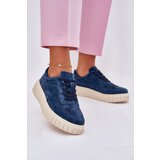 EVENTO Suede Women's Platform Sneakers Navy Rilwena | Shoptok.si