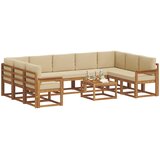  Set vanjskih sofa s jastukom 10 pcs Prirodna i bež | Eponuda.com