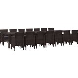  15-dijelni vrtni set za blagovanje s jastučićima smeđi poli ratan vrtni stol smeđi 250x100x73 cm poli ratan vrtni stol smeđi 1 | shoptok.hr