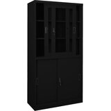  Uredski ormarić s kliznim vratima crni 90 x 40 x 180 cm čelični | Eponuda.ba