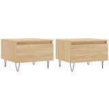  The Living Store Klubska mizica 2 kosa sonoma hrast 50x46x35 cm inženirski les - Klubska Mizica, (21444923) | Shoptok.si