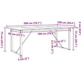  Blagovaonski stol O-oblika 200x100x75 cm od borovine i željeza | shoptok.hr