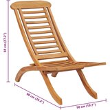 Sklopiva vrtna stolica 50 x 90 x 69 cm od masivne tikovine | shoptok.hr
