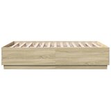  Okvir za krevet s LED svjetlima boja hrasta 120 x 190 cm drveni | Eponuda.ba
