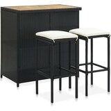 The Living Store Barska garnitura 3-delna poli ratan črna - Barska Garnitura, (21478717) | Shoptok.si