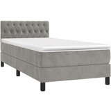  Box spring s madracem LED svjetlosivi 90x200 cm baršun | shoptok.hr