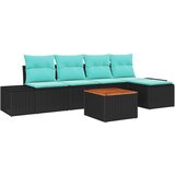 vidaXL Vrtna sedežna garnitura 6 pcs Črna in turkizna, (5000019969) | Shoptok.si