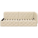  Kutni okvir kreveta Krema 100 x 200 cm tkanina | shoptok.hr