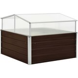 vidaXL Rastlinjak pocinkano jeklo 100x100x85 cm rjav Cene