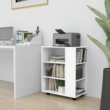 vidaXL Omarica na kolesih visok sijaj bela 60x35x75 cm iverna p | Shoptok.si