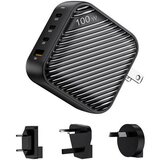 Invzi GanHub omrežni polnilec 3x USB-C + USB, 100 W, EU/UK/AU/US (črn) | Shoptok.si