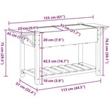  Vrtni saksija s policama 155x59x76 cm Odgovarajući drvo | shoptok.hr