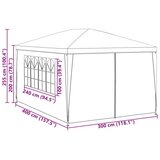 PARTY Šotor s steno Rdeča 400 x 300 x 255 cm Polietilen in jeklo, (5000184460) | Shoptok.si