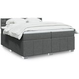 vidaXL Box spring postelja z vzmetnico temno siva 200x200 cm blago | Shoptok.si