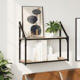 Maison Chic Stenska polica - Viseča Polica 2-nadstropna sonoma hrast 60x21x51 cm inž. les, (21793287) | Shoptok.si