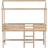  Posteljni okvir z lestvijo in streho 90x190 cm borovina, (21243173) | Shoptok.si