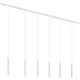 QAZQA Modern railsysteem met 6 hanglampen wit 1-fase - Slimline Keno Cene