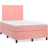  box spring s madracem LED ružičasti 120x190cm baršunasti | shoptok.hr