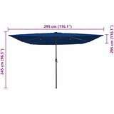  Vrtni suncobran S LED lampica Azurnoplava 295 x 295 x 245 cm | shoptok.hr