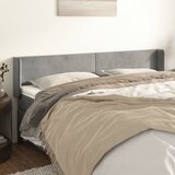 vidaXL Vzglavje z ušesi svetlo siv 203x16x78/88 cm žamet Cene