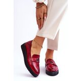 Kesi Women's Leather Wedge Moccasins Red Synthia | shoptok.hr