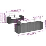  6-dijelni set vrtnih sofa od poliratana s jastucima svjetlosivi | shoptok.hr