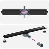 Tuš kanal 2-u-1 sa 360° sifonom Crna 80 cm Nehrđajući čelik 304 | shoptok.hr