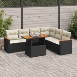 vidaXL 7-dijelni set vrtnih sofa od poliratana s jastucima crni bagrem Cijene