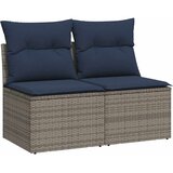  2-dijelni set vrtnih sofa poliratan i bagrem s jastucima sivi | Eponuda.ba
