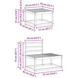  Set vanjskih sofa 3 pcs Bijela Čvrsto drvo akacije | shoptok.hr