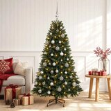  Umjetno božićno drvce s kuglicama 120 cm 150 LED lampica - 120 cm s LED-ima i srebrnim lopticama | shoptok.hr