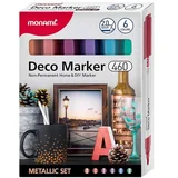 Akrilni flomastri Monami, set 6, Metallic, (21298725)