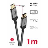 Swissten kabel HDMI 2.0, 60Hz, 18GB/s, 4K, do 21:9, 1m, pozlaćeni konek, crni | shoptok.hr