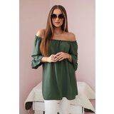 Kesi Spanish blouse with ruffles on the khaki sleeve Cijene