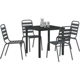  Vrtni set za objed 5 pcs Tamno siva Čelik | shoptok.hr