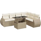 Maison Chic Seti vrtnega pohištva - Vrtna garnitura - Vrtni pohištvo set 7-delna z blazinami bež poli ratan, (21803067) | Shoptok.si