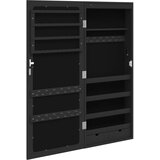  Zidni ormarić za nakit s LED svjetlima crni Crna | shoptok.hr