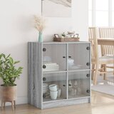  Bočni ormarić sa staklenim vratima boja hrasta 68x37x75,5 cm | shoptok.hr