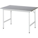 RAU Delovna miza, nastavljiva po višini, 800 - 850 mm, plošča z oblogo iz jeklene pločevine, ŠxG 1250 x 800 mm, svetlo siva | Shoptok.si