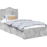  Krevetna konstrukcija s ladicama Betonski sivi 100 x 200 cm | shoptok.hr