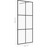 vidaXL Pregrada za tuširanje s prozirnim staklom ESG 90 x 195 cm crna | shoptok.hr
