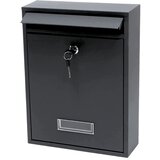 LEAN 26732 poštanski sandučić od pocinčanog čelika 32 × 21,5 × 8,5 cm – crni, s bravom i 2 ključa | shoptok.hr