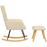  Stolica za ljuljanje s osloncem za noge krem od tkanine | shoptok.hr
